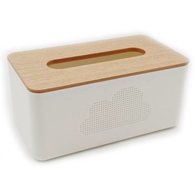 تصویر جا دستمال کاغذی مینیسو، مدل MINISO Imitation Wood Pattern Tissue Box (L)، سایز بزرگ 