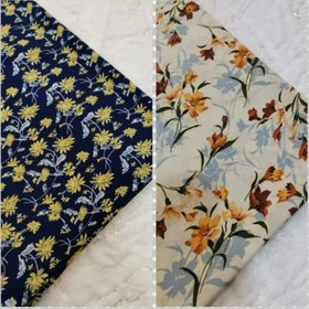 تصویر پارچه کرپ فلور گلدار 