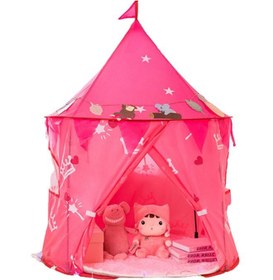 تصویر خیمه بازی قلعه‌ای تاشو ۱۳۵x۱۰۰x۱۰۰ سانتی‌متر برند cool baby Foldable Castle Play Tent 135x100x100centimeter