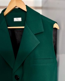 تصویر وست کت زمردی طرح مِلانی Melani vest coat | emerald green