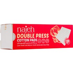 تصویر پد پاک کننده آرایش صورت ناژه مدل Double Press بسته 120 عددی Double Press makeup remover pad, pack of 120 pieces