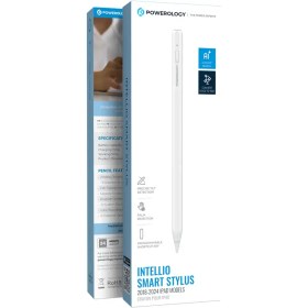 تصویر قلم هوشمند Powerology Intellio برای مدل‌های آیپد ۲۰۱۸-۲۰۲۴ - سفید 