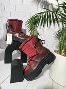 تصویر نیم بوت کاپشنی ترکیبی چرم 