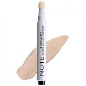 تصویر کانسیلر و هایلایتر پمپی پرفکتینگ نوت شماره 04 رنگ بژ طلایی حجم 3 میل Note perfecting Sculping Concealer & Highliter Pen No. 04