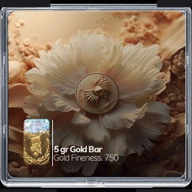 تصویر شمش طلا 18 عیار مدوپد مدل گل سر کد SG10780 