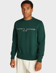 تصویر سویشرت یقه گرد لوگو برند Tommy Hilfiger Logo Crew Neck Sweatshirt