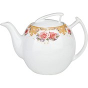 تصویر قوری چینی طرح نگین بزرگ 8 کوپ 