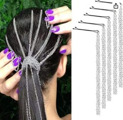 تصویر ریسه مو زنجیری – جذاب‌ترین اکسسوری برای تزیین و بافت مو (بسته ۴ عددی) 