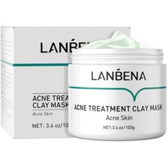 تصویر ماسک ضد جوش و ضد آکنه خاک رس برند لانبنا LANBENA حجم 100 میل 