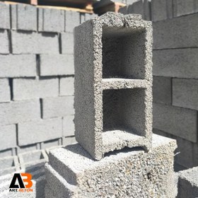 تصویر بلوک سیمانی عرض 20 سانتیمتر نر و ماده سبک 