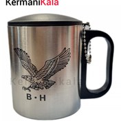 تصویر ماگ استیل دوجداره ظرفیت ۰.۲ لیتر درب دار 