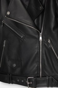 تصویر ژاکت زنانه اورجینال پل اند بیر PULL&amp;BEAR Faux leather biker jacket 