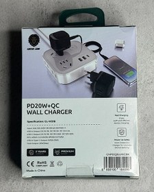 تصویر شارژ دیواری گرین‌لاین دو پین 20 واتی Green Lion PD20W+QC Wall Charger EU 