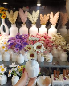 تصویر گلدان کوچک با گل سفید 