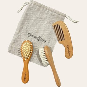 تصویر ست شانه و برس چوبی بچگانه Baby Crown Brush and Comb code:1408034