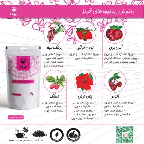 تصویر دمنوش ریز میوه های قرمز نیوشا در بسته بندی 100 گرمی Mixed Berry Infusion