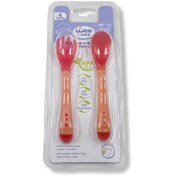تصویر قاشق و چنگال طرح دار مهارتی و آموزشی کودک مدل U204 وی کر Wee Care U204 Spoon And Fork