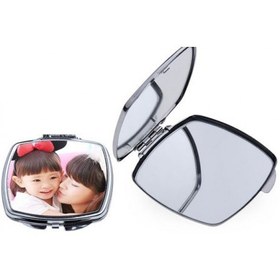 تصویر آینه آرایشی مخصوص چاپ سابلیمیشن با قابلیت چاپ طرح دلخواه - آینه قلبی 