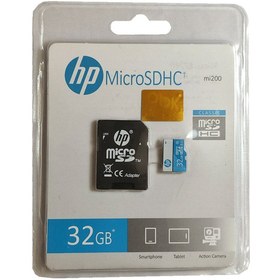 تصویر کارت حافظه‌ microSDHC اچ پی مدل mi200 کلاس 10 ظرفیت 32 گیگابایت به همراه آداپتور SD 