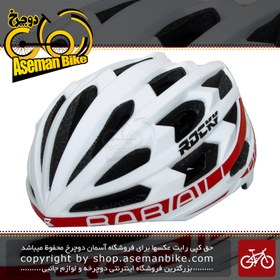 تصویر قیمت و خرید کلاه دوچرخه سواری راکی مدل KS29 سایز 58-61 رنگ سفید قرمز Helmet Bicycle Rocky KS29 Size L White & Red 