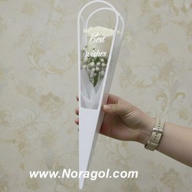 تصویر باکس گل تک شاخه رز سفید 