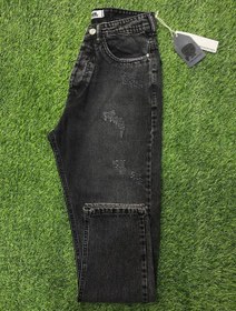 تصویر شلوار مام فیت ذغالی سنگشور پارچه پنبه با تضمین 100درصد کیفیت - 33 Mom fit pants, charcoal, stone, cotton fabric, 100% guaranteed quality