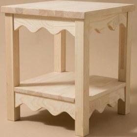 تصویر چهارپایه کنار تخت میز طرح موجی