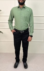 تصویر پیراهن یقه‌دار سبز 