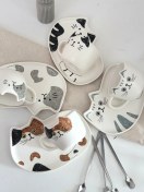 تصویر ماگ ست بشقاب دار گربه کد ۱۰۱۷ 