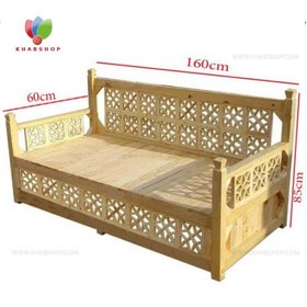 تصویر تخت سنتی چوبی 60*160 کد 244 