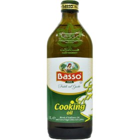 تصویر روغن زیتون و آفتابگردان مخصوص پخت و پز 1 لیتر باسو – basso 