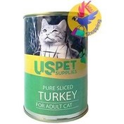 تصویر کنسرو گربه بالغ یو اس پت با طعم گوشت بوقلمون(400g) 