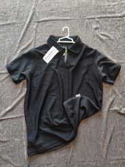 تصویر تیشرت نیم زیپ مردانه طرح برجسته سایز XL و XXL 