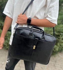 تصویر کیف اداری لپ تاپی چرم طبیعی مردانه کد 1678 