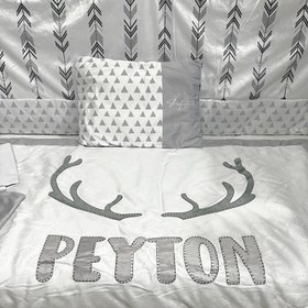 تصویر سرویس خواب ۷ تکه لیزا طرح گوزن طوسی 