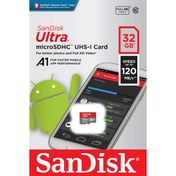 تصویر کارت حافظه SanDisk 32GB 120mb/s A1 Ultra UHS-I microSDHC Memory Card 