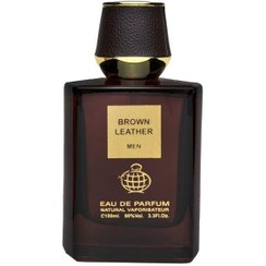 تصویر ادوپرفیوم مردانه Brown Leather حجم 100میل فراگرنس ورد Fragrance World Brown Leather Eau De Parfum For Men 100ml