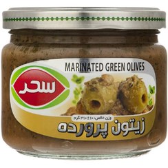 تصویر سحر زیتون پرورده شیشه 310گرم 
