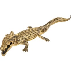 تصویر مجسمه تمساح برنزی 