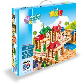 تصویر اسباب بازی ساختنی کلبه جنگلی 92 قطعه TAKTOY TAKTOY 92 piece forest hut construction toy