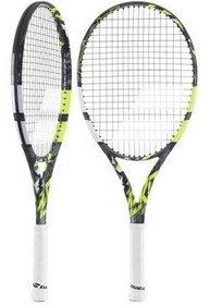 تصویر راکت تنیس سیاه دخترانه و پسرانه بچگانه PURE AERO 2023 JR 26 عملکرد RAKI CHILDREN GRIP L00 BABOLAT 