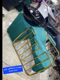 تصویر سرشور مبلی آرایشگاهی دررنگ بندی متنوع بدنه فلز همراه باسنگ وشیرآلات 