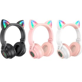 تصویر هدست بلوتوثی بروفون مدل BO18 BO18 Cat ear BT headphones