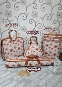 تصویر ست کامل پیکنیک و سفر مناسب جهیزیه و خانمهای خاص پسندبا پارچه کتان نخ ترک 