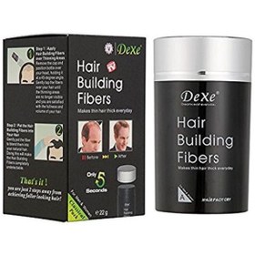 تصویر الیاف تقویت کننده مو مشکی ۲۲ گرم برند dexe Hair Building Fibers Black 22grams