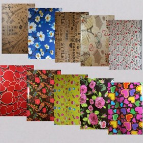 تصویر کاغذ کادو مدل رنگی بسته 10 عددی 