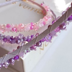 تصویر تل جواهردوزی کریستالی - صورتی 