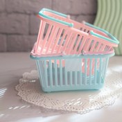 تصویر سبد لباس پینترستی طرح مستطیل صورتی 