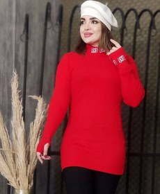 تصویر تونیک پیراهن بلند کبریتی آستین انگشتی زنانه مدل لوکی 