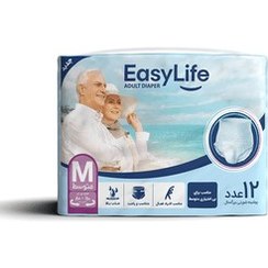 تصویر پوشک بزرگسال شورتی ایزی لایف Easy Life سایز متوسط M بسته 12 عددی 